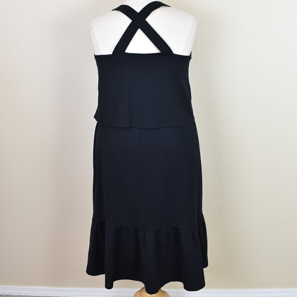 J. Jill Jersey Midi Tiered Dress Black - XL - Picture 5 of 9